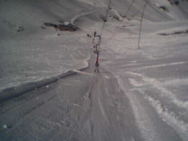 Bien op de ankerlift.